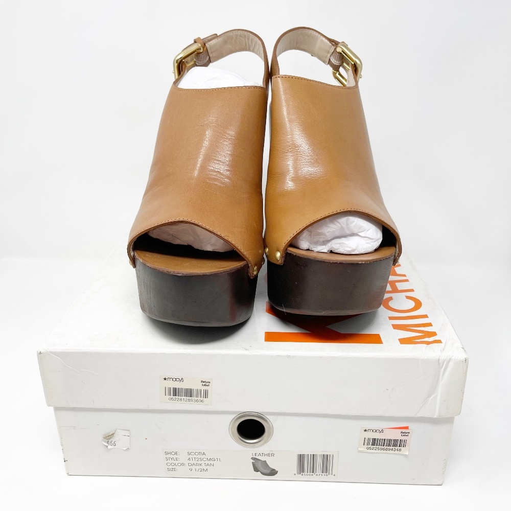 Michael Kors 9.5 Platform Wedges Leather Clogs